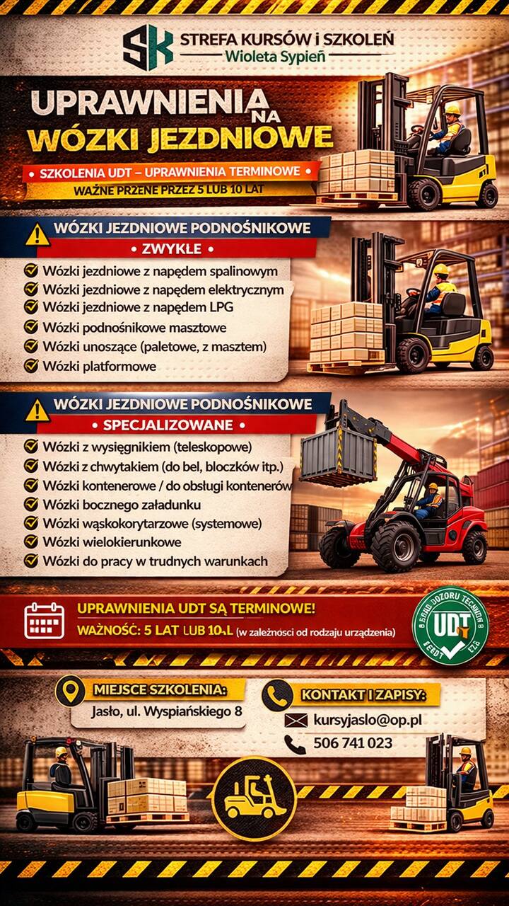 Szkolenia UDT – Uprawnienia na wózki jezdniowe – Jasło