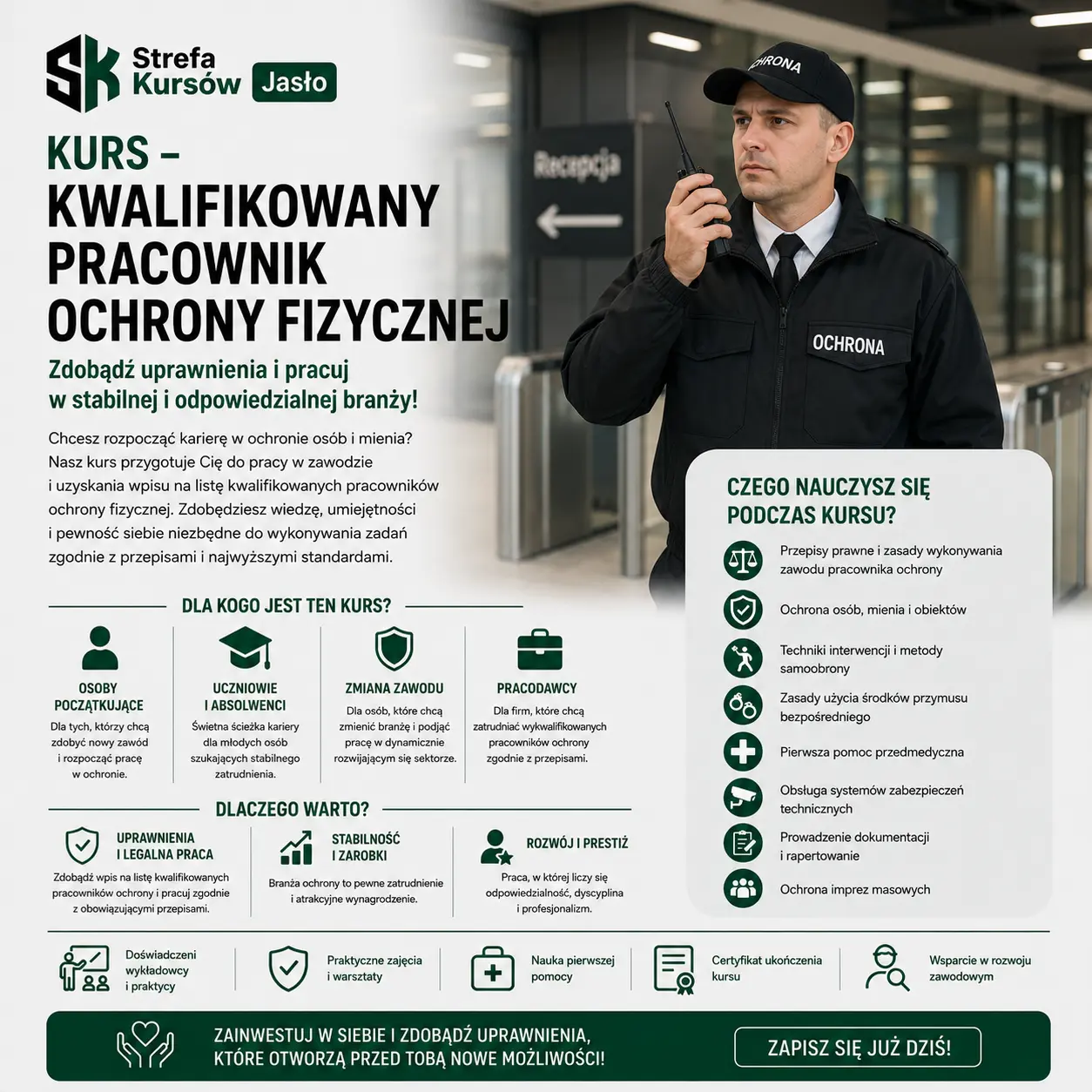 kurs na ochroniarza, kursy jasło